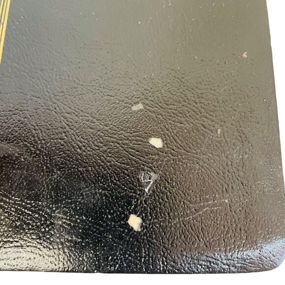 Holy Bible Large Print Black Pleather Cover Gold Gilded Edges 9 1/2x 2" x 6 1/2" - Picture 2 of 13